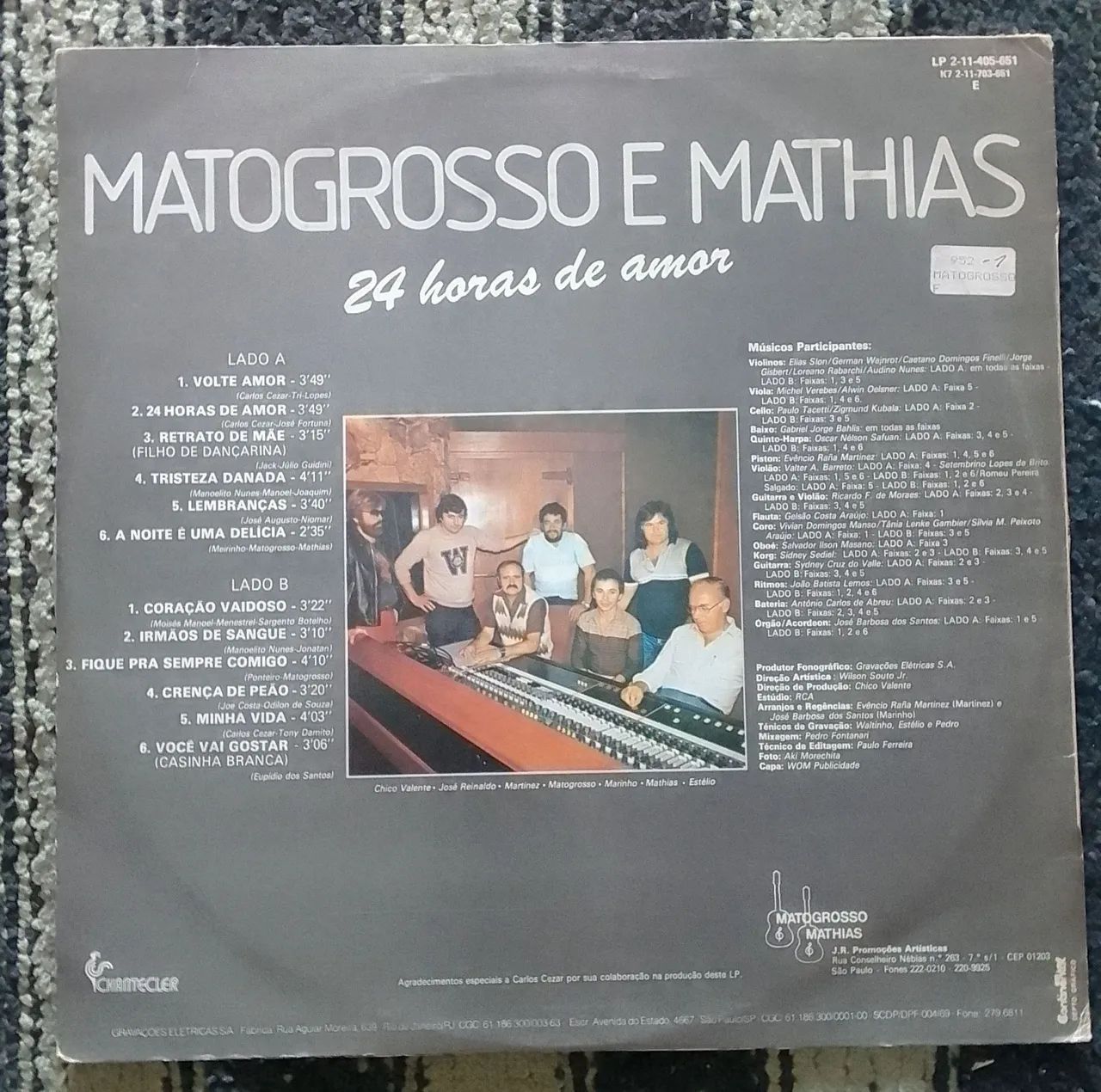 Disco Mato Grosso e Matias 24 horas de Amor ( Lp vinil). - Foto 2