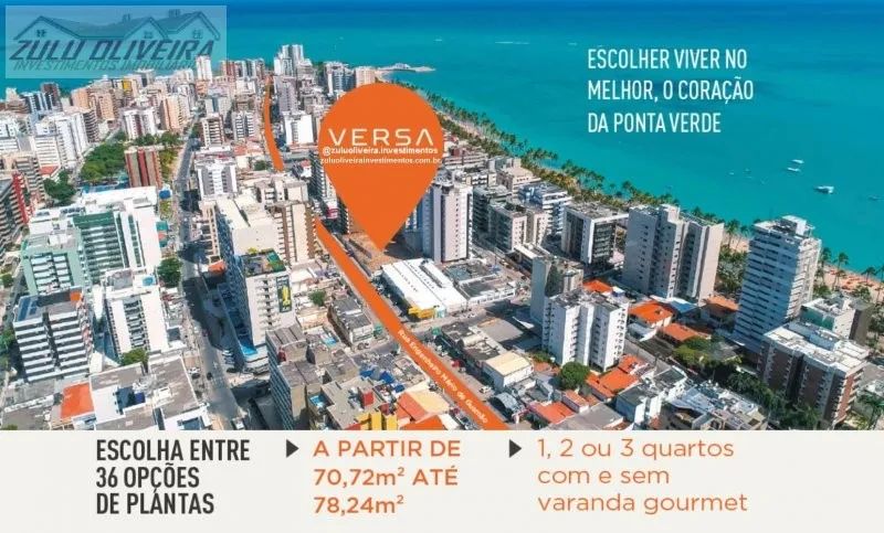 Versa Ponta Verde, empreendimento conceito de planta aberta,