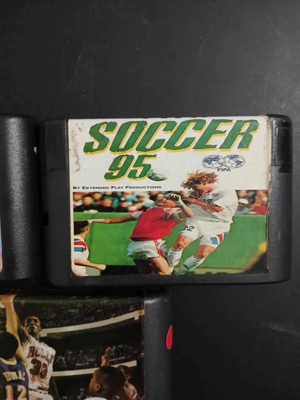 Lote jogos cartuchos mega drive Futebol e Basket - Foto 3