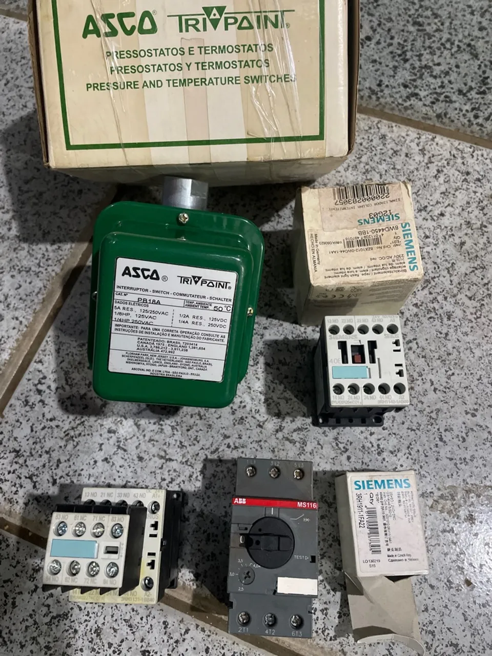Chaves de pressão e temperatura ASCO e componentes elétricos
