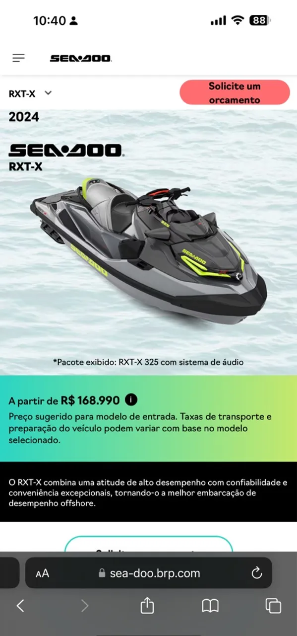 Jet ski SEADOO 325 rxtx 2025