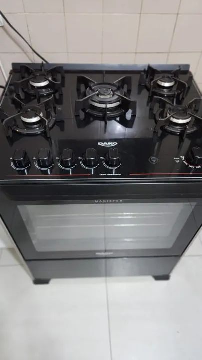 Fogão 5 bocas Dako Magister tampo de vidro