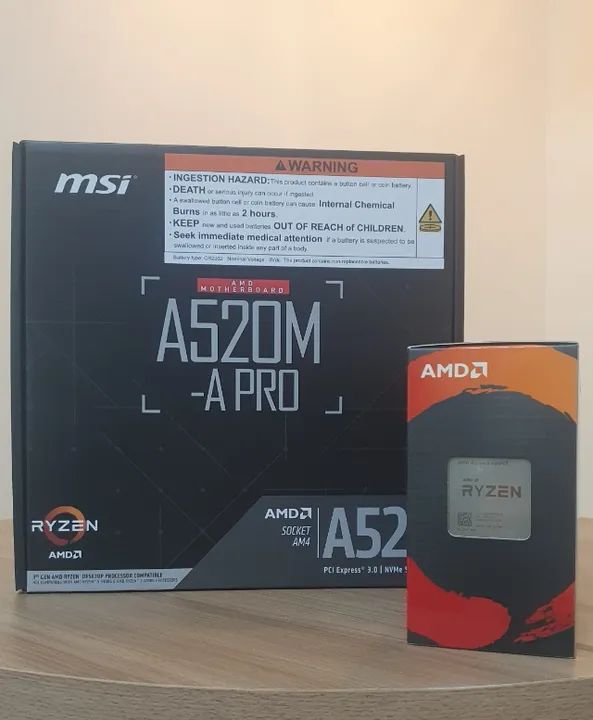 KIT UPGRADE RYZEN 5 5600GT + A520M-A PRO MSI NOVO LACRADO!