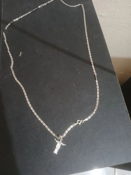 Vendo cordão de prata fino está quebrado ok - Foto 3