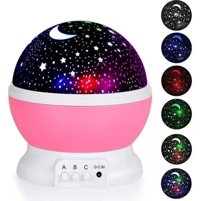 Luminária Abajur Rotativa Projetor Globo Estrela Criança - Foto 2