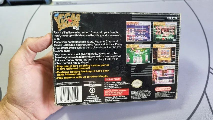 Jogo Vegas Stakes original Super Nintendo completo na caixa (veja as fotos) - Foto 2