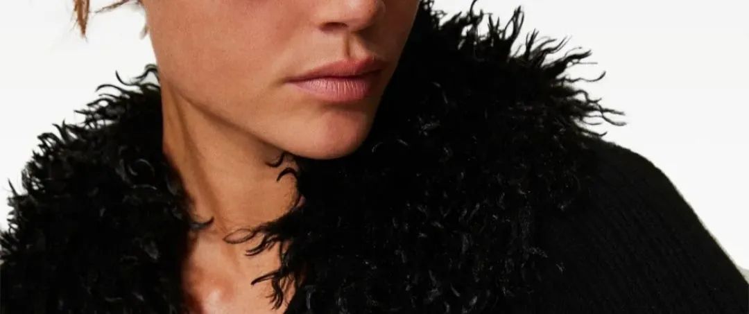 Zara cardigã tricô com pluma M (44)