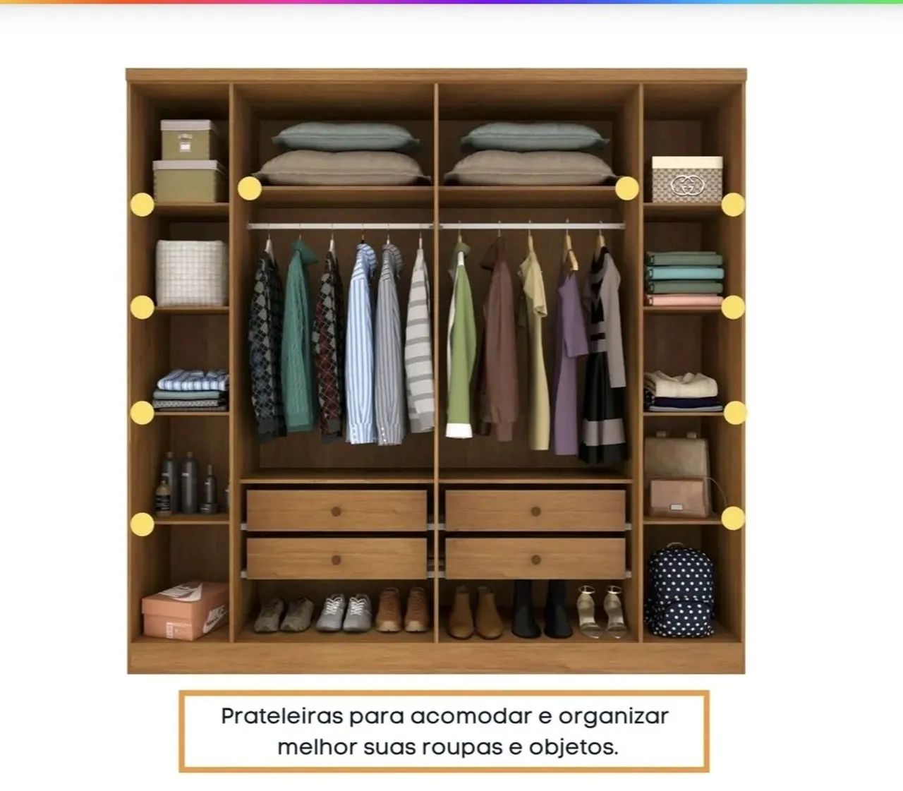 Guarda-Roupa 6 Portas com Design Moderno ele é ela tcil  - Foto 2