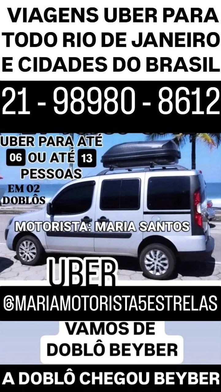 Viagens Uber em Doblô para de 01 até 13 CPF  - Foto 3