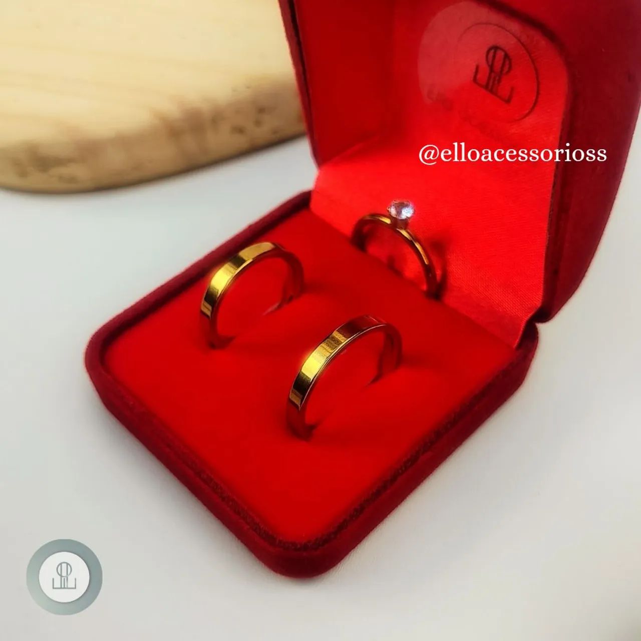 Alianças Retas banhadas a ouro com 3mm