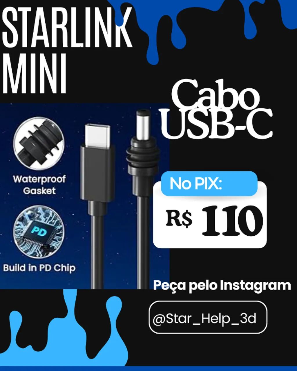 Starlink Mini - Cabo USB-C - Foto 4
