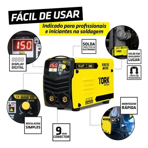 Aparelho Máquina Solda Inversora 150a Mma Tig Lift 220v - Foto 2