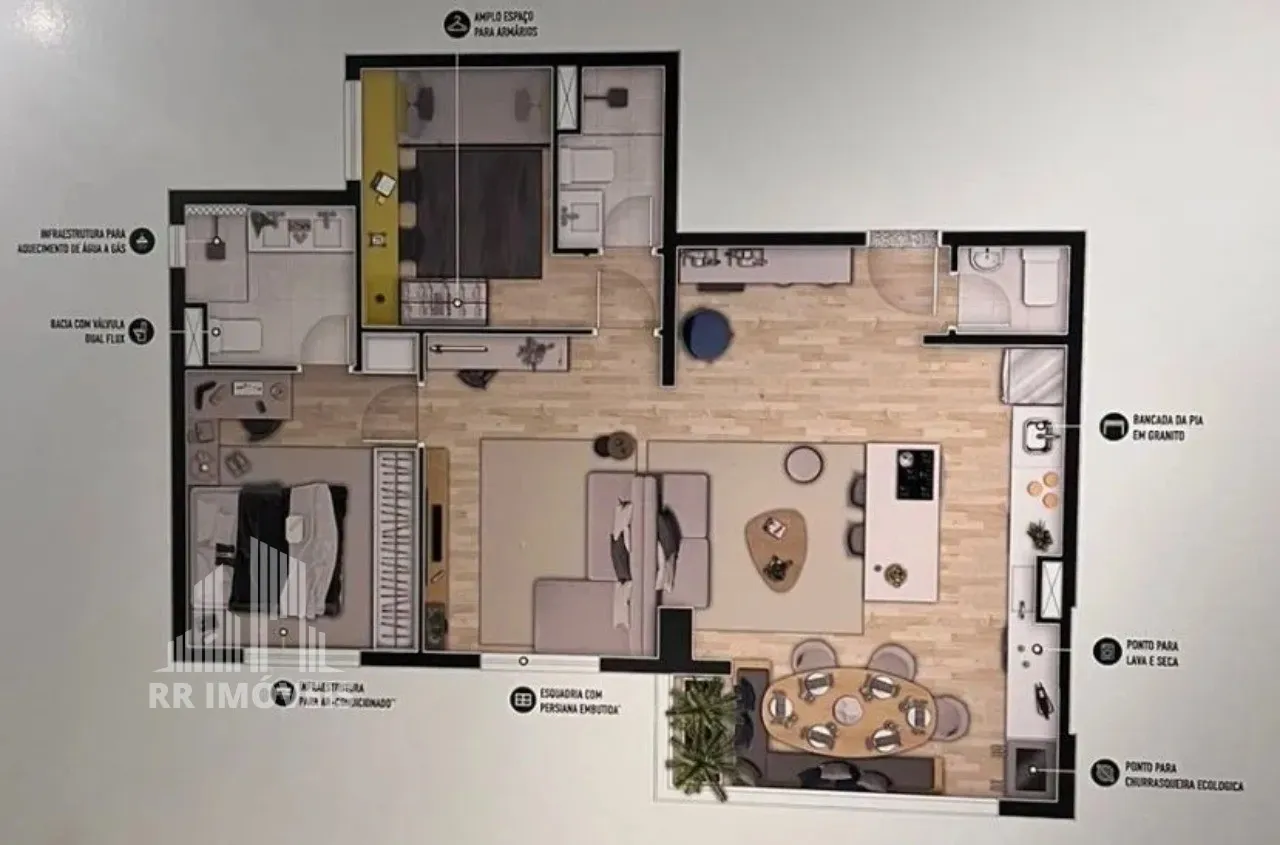 RR8299 Apartamento 81m² CONDOMÍNIO MANACÁ BARUERI - Barueri, SP - 3 Dorms 2 Vagas - OPORTU
