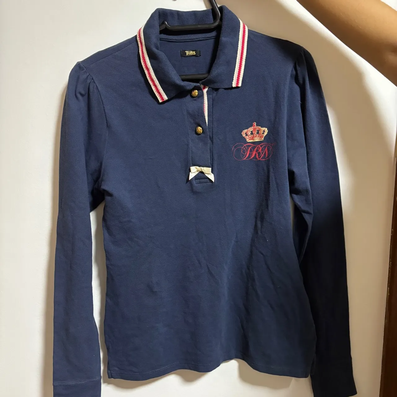 Camiseta Polo Manga Longa Azul
