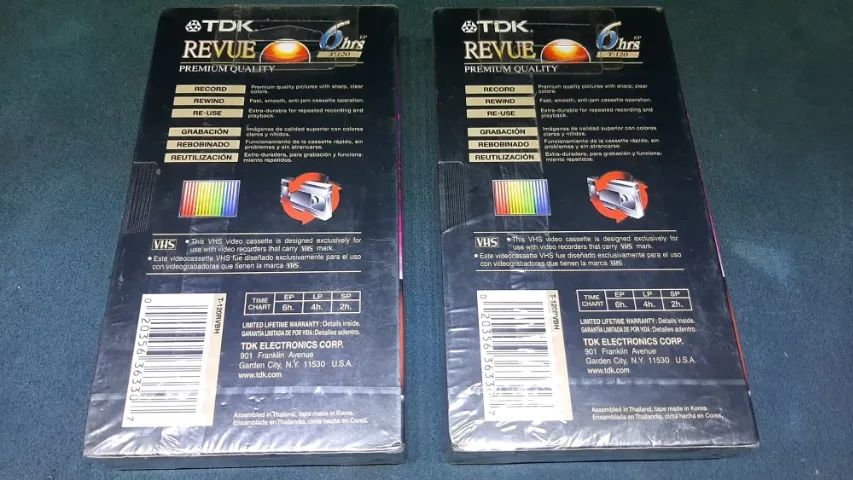 Fita VHS TDK T-120 Revue 6hrs (Virgem/Regravável) (NOVA LACRADA) - Foto 2