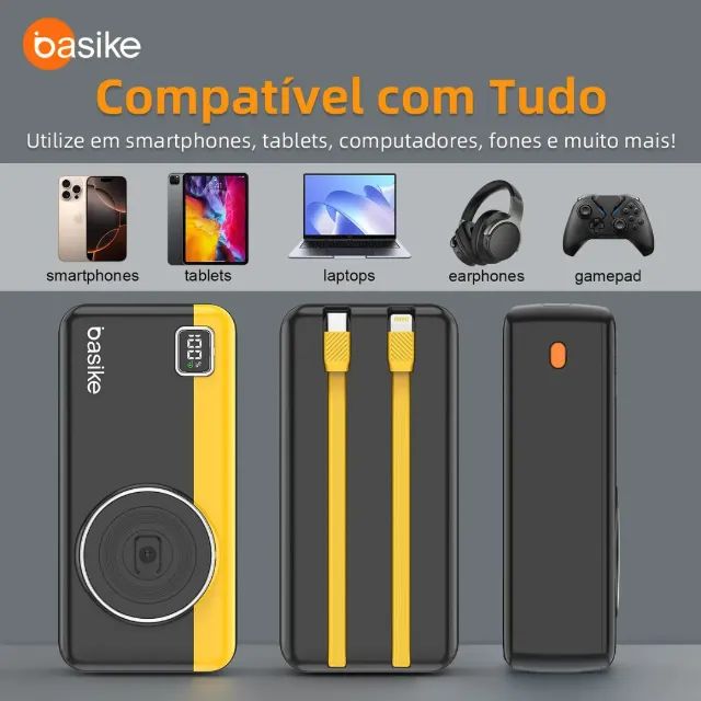 Power Bank Basike 30000mAh Preta - Foto 2