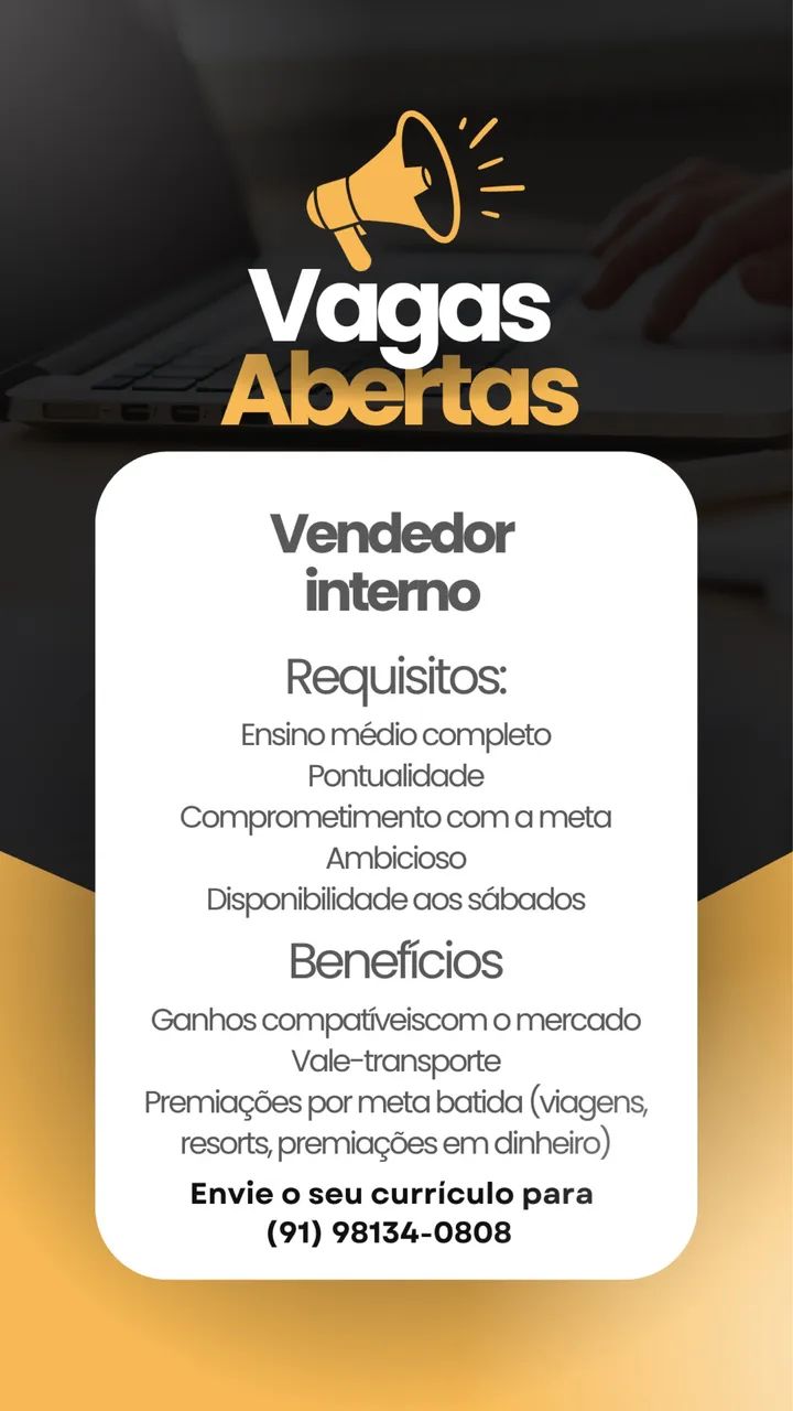 VAGA PARA VENDEDOR