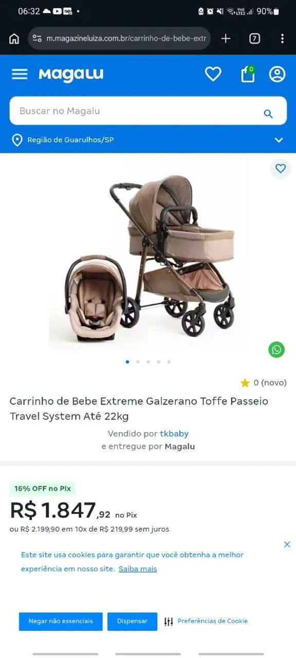 Carrinho de bebe galzerano e bebe conforto 