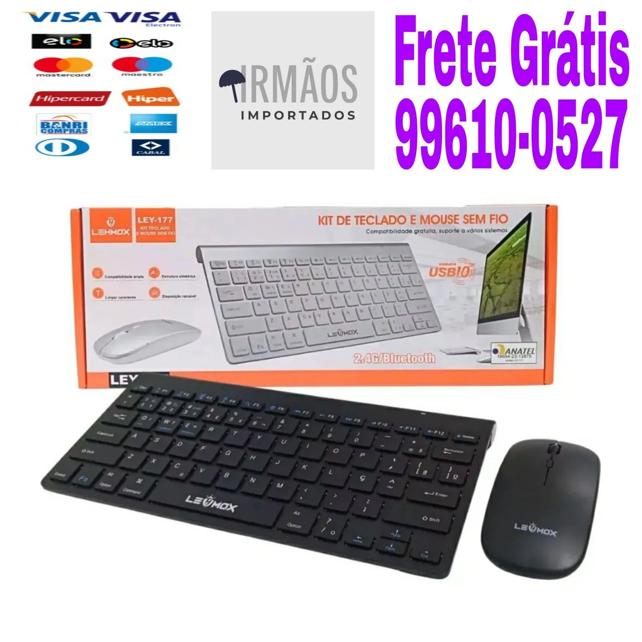 Teclado e Mouse Sem Fio Lehmox Ley-177