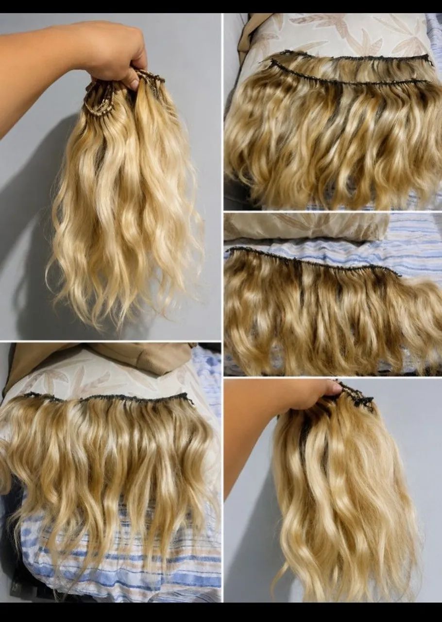 2 telas Cabelo humano loiro  - Foto 4