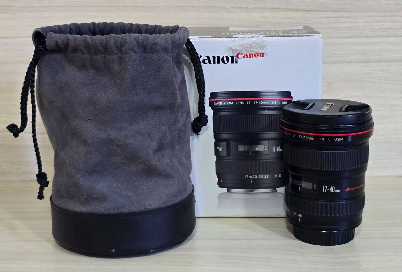 LENTE CANON EF 17-40MM F4 L USM IMPECÁVEL ZERA - Acessórios para