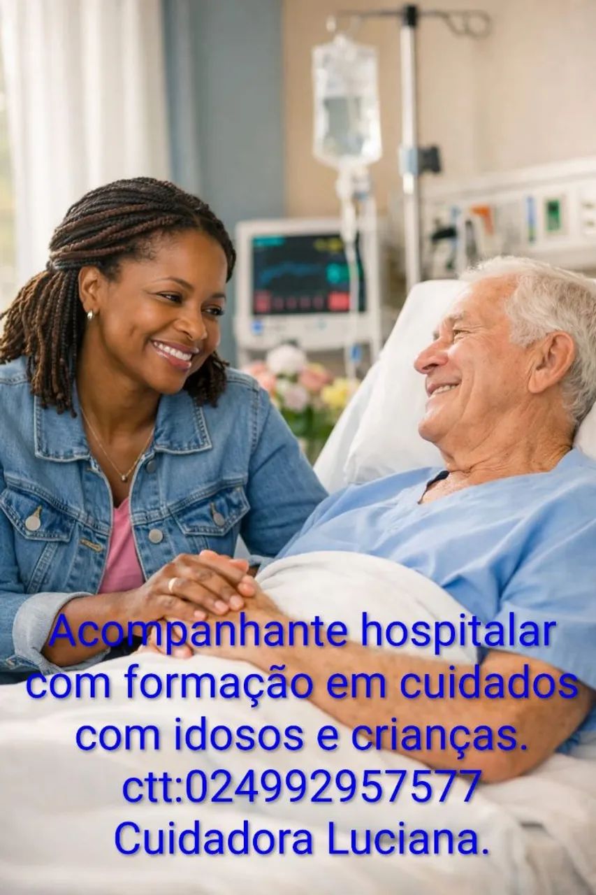 Serviços de acompanhante hospitalar.