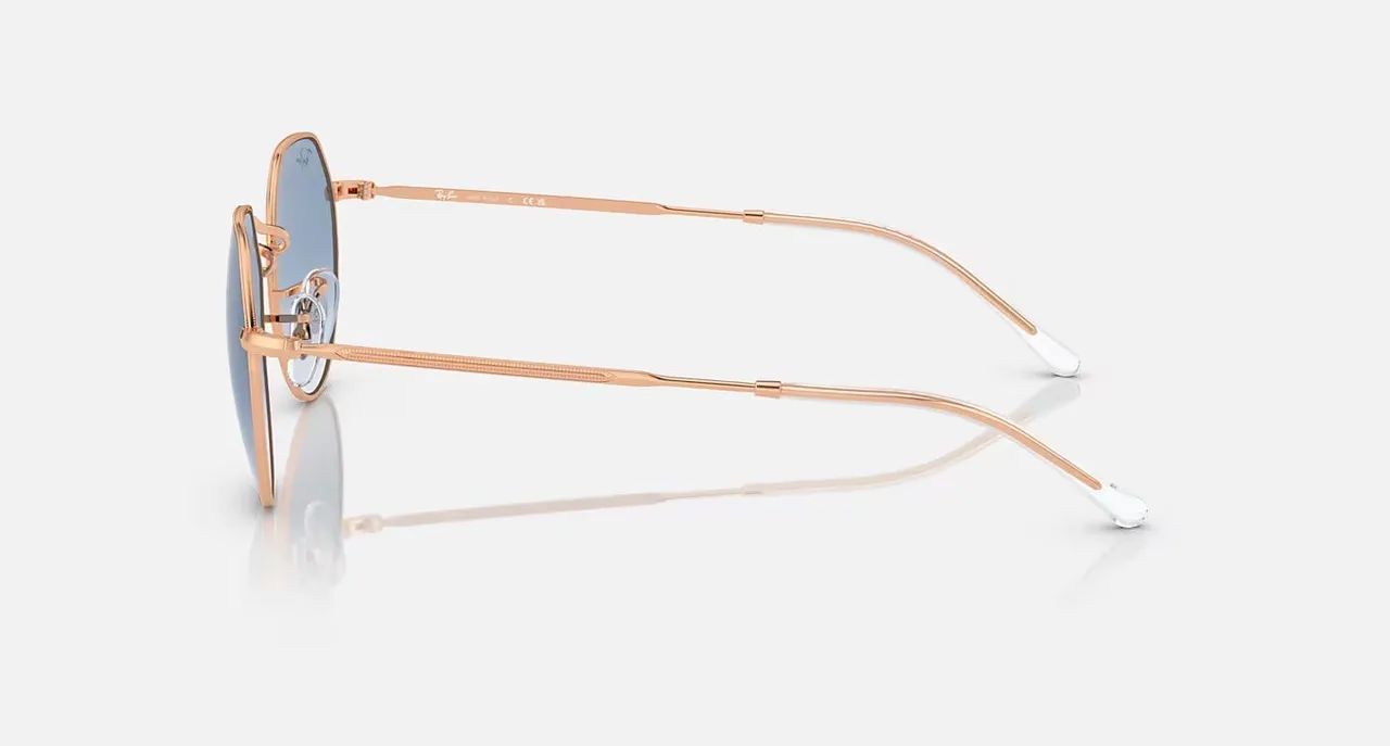 Óculos Ray-Ban Octagonal Ouro Rosado Azul 53 Original Novo - Foto 5