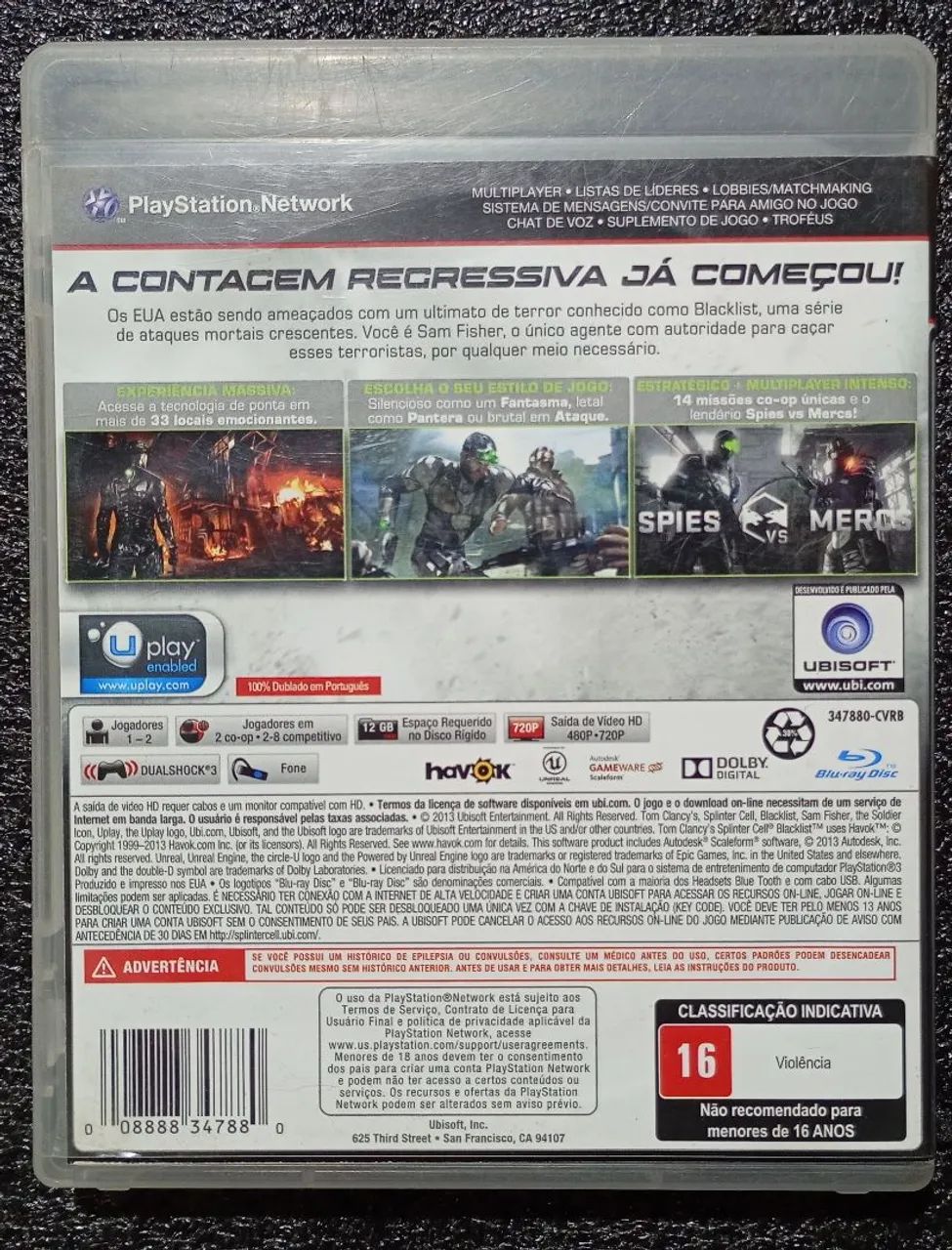 Splinter Cell blacklist ps3 usado - Foto 4