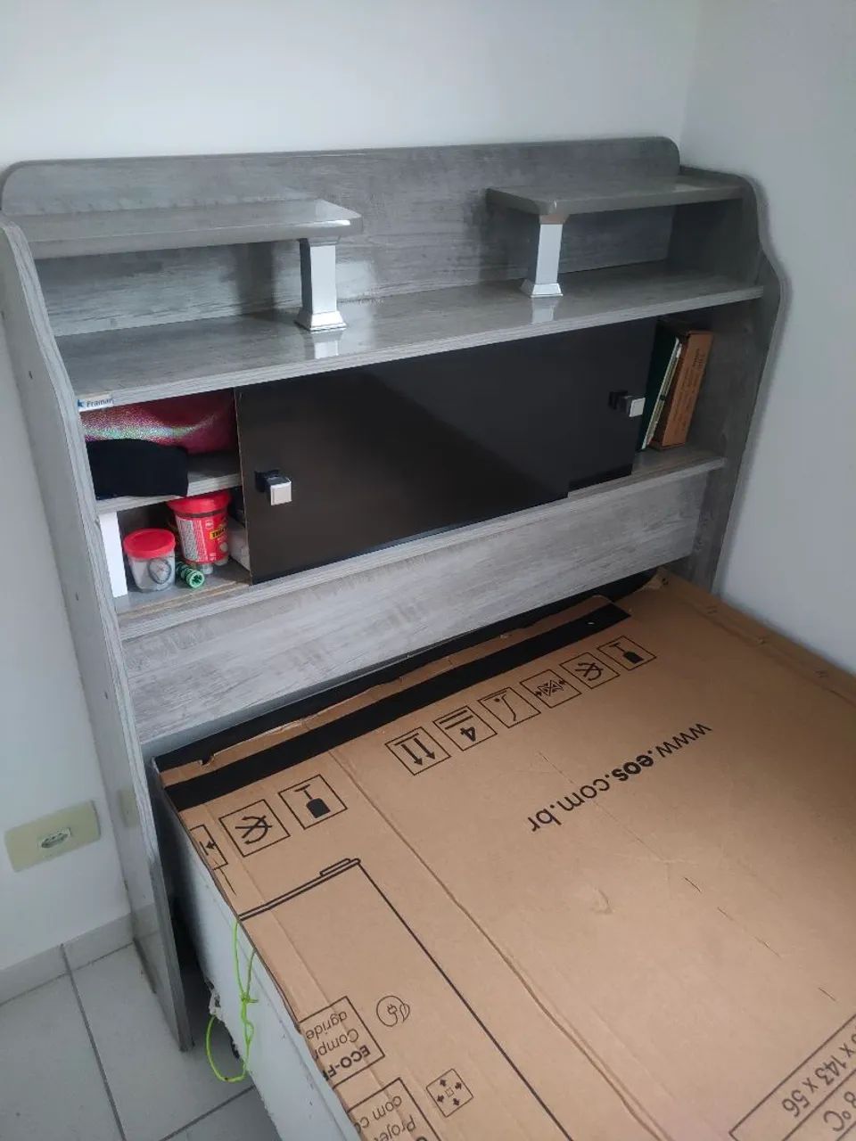 Cabeceira solteiro com criado mudo embutido  - Foto 2