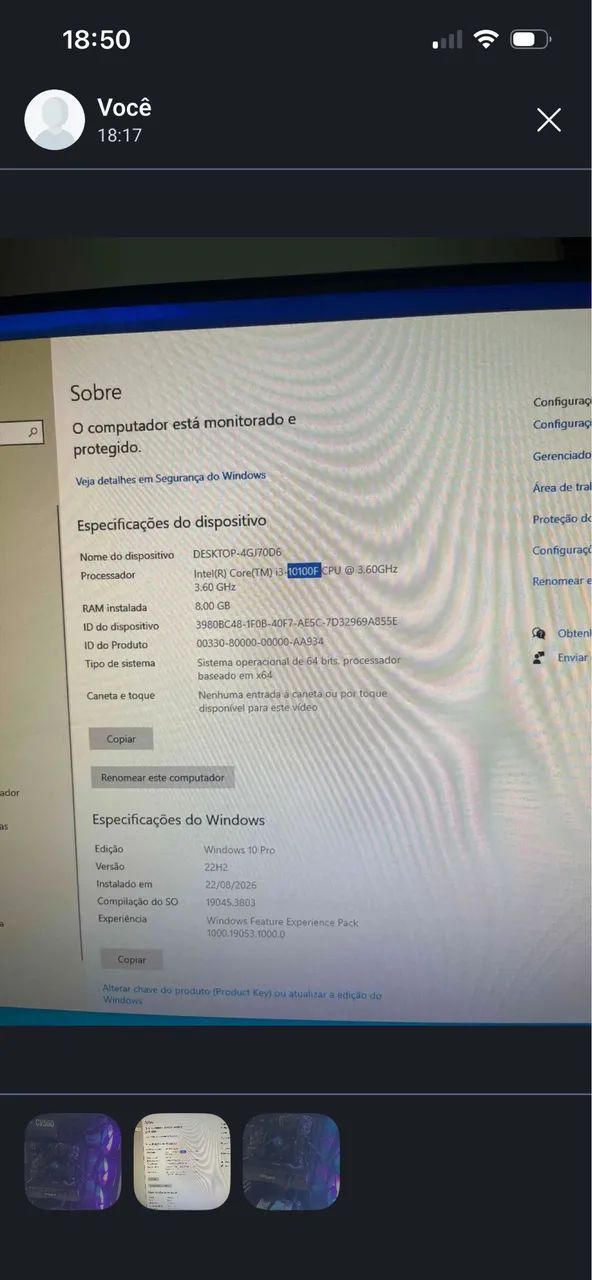 Intel Core i3-10100F 10ª Geração 