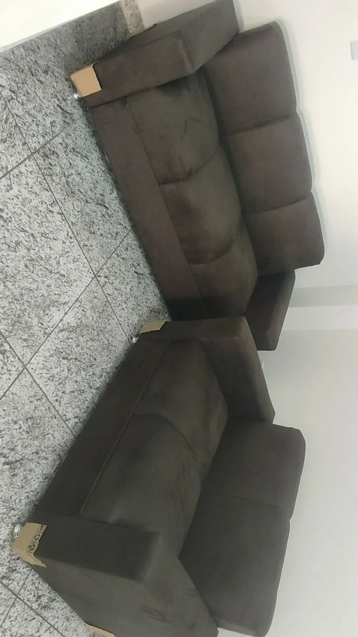 Sofá 2 e 3 lugares Material suede D33 Robusto Confortável Promoção