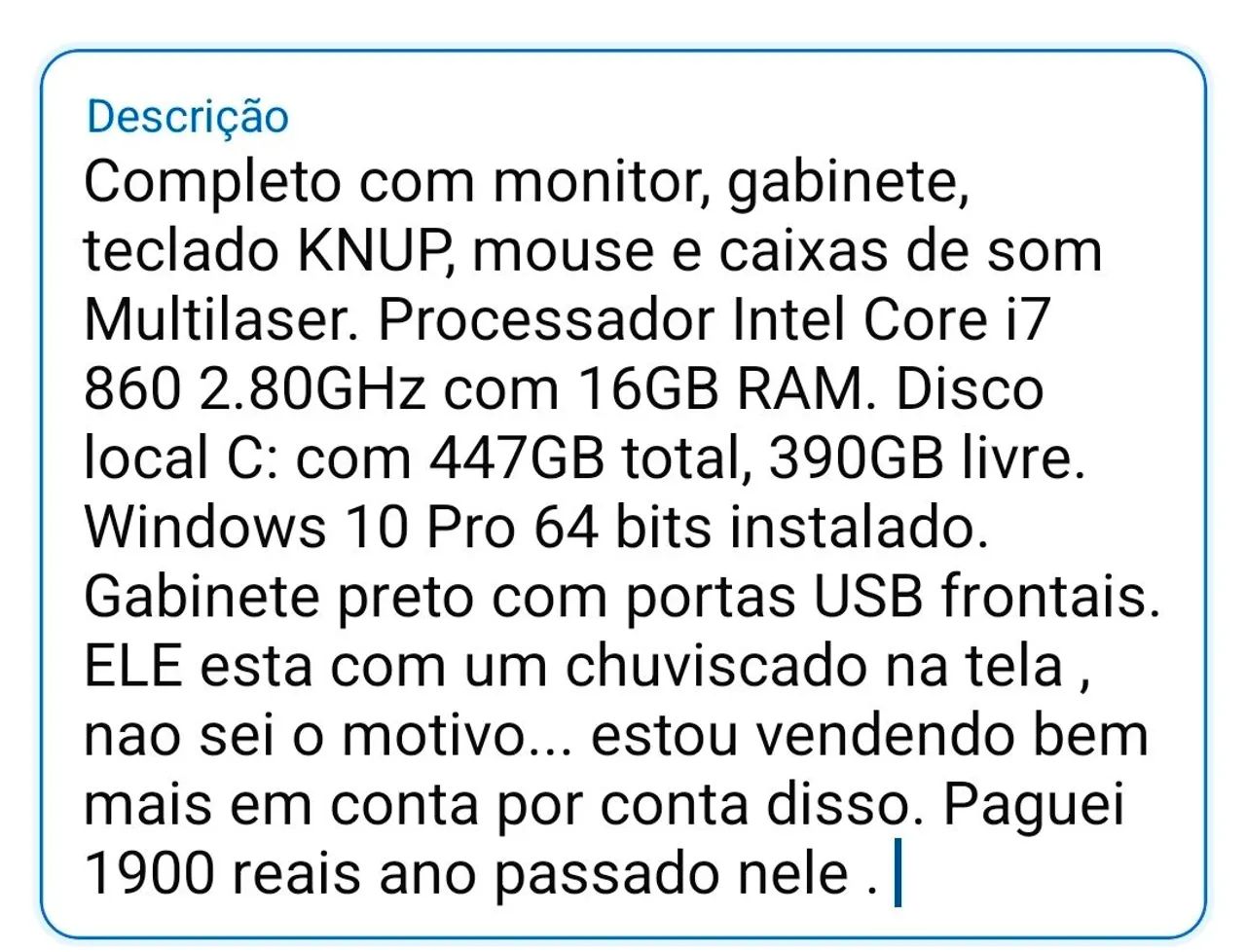 Computador de mesa 