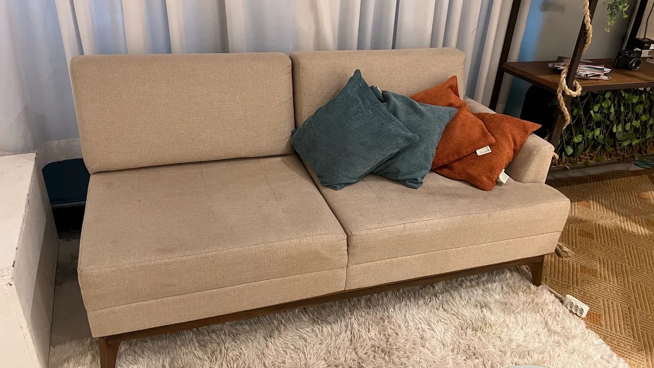 Sofá modular linho bege