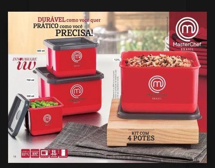 Kit Masterchef 4 Potes + guardanapo logo Masterchef  - Foto 4