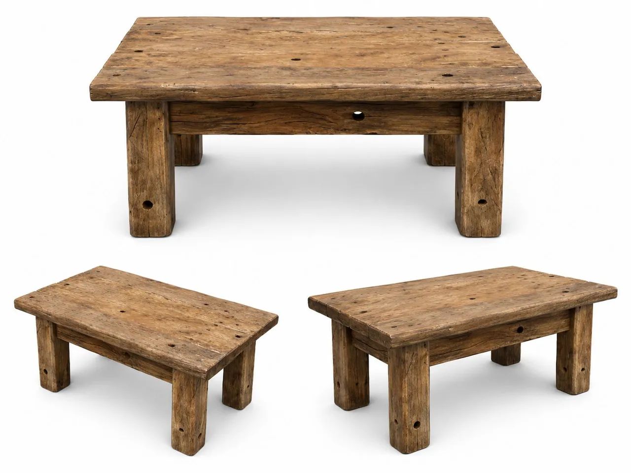 Mesa de centro em madeira rústica 