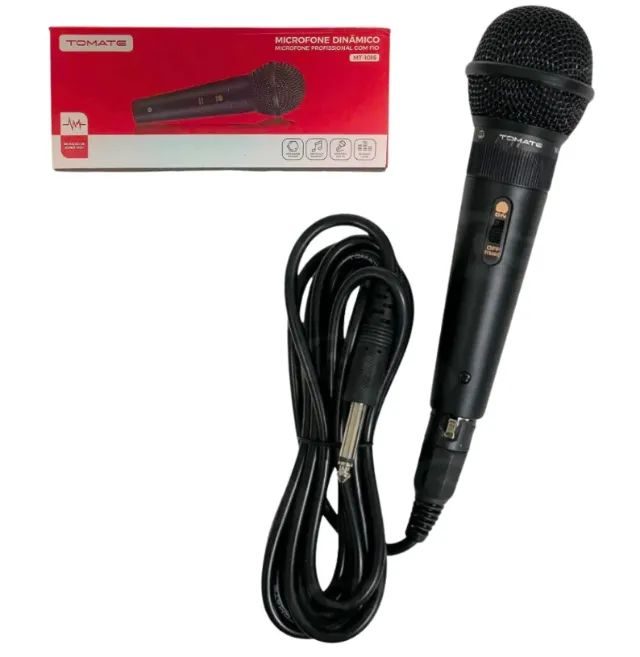 Microfone Profissional Dinâmico Com Fio 3 Metros (Entrego)