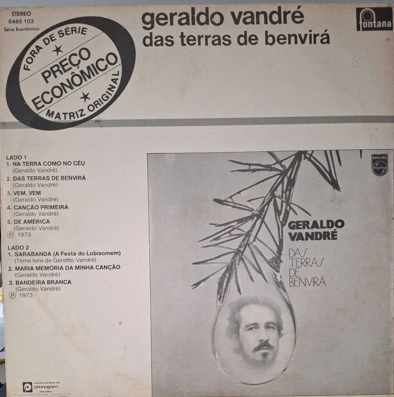 LP Geraldo Vandré - Das Terras de Benvirá | Disco MINT | Capa VG - Foto 2