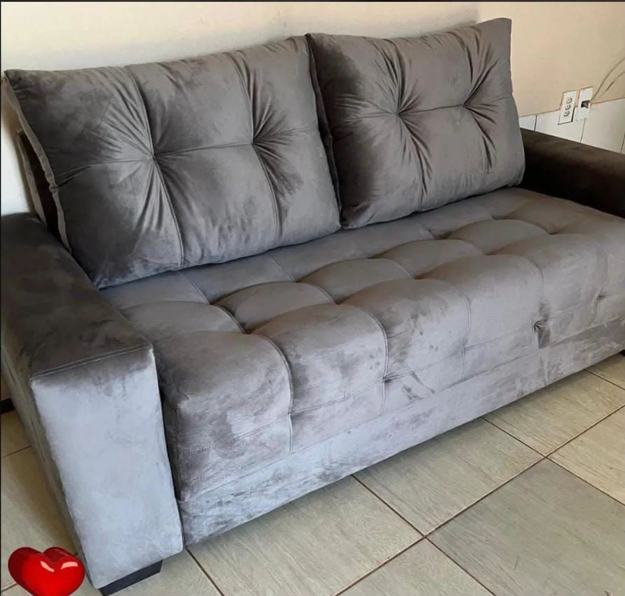 Sofá em tecido suede,pagamento no ato da entrega,contato * - Foto 2