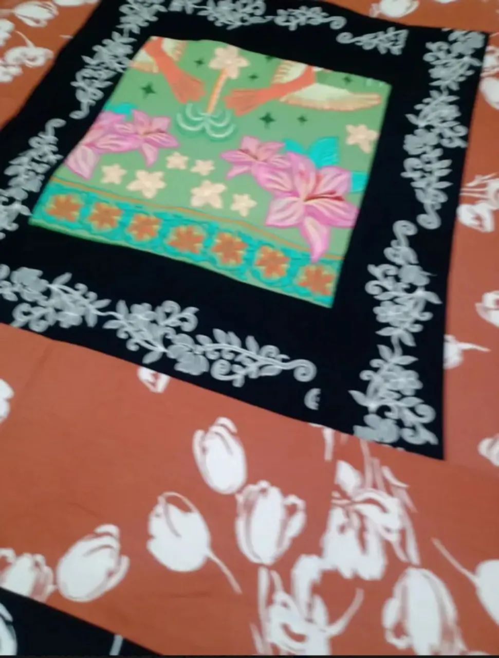 Colcha retalhos casal artesanal viscose ccm90