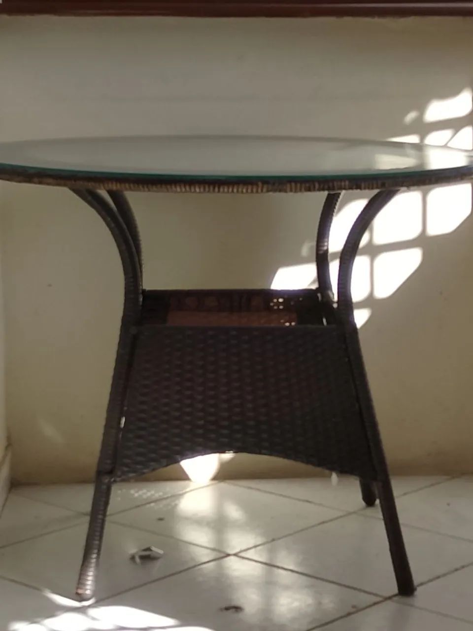 Mesa de vidro redonda 