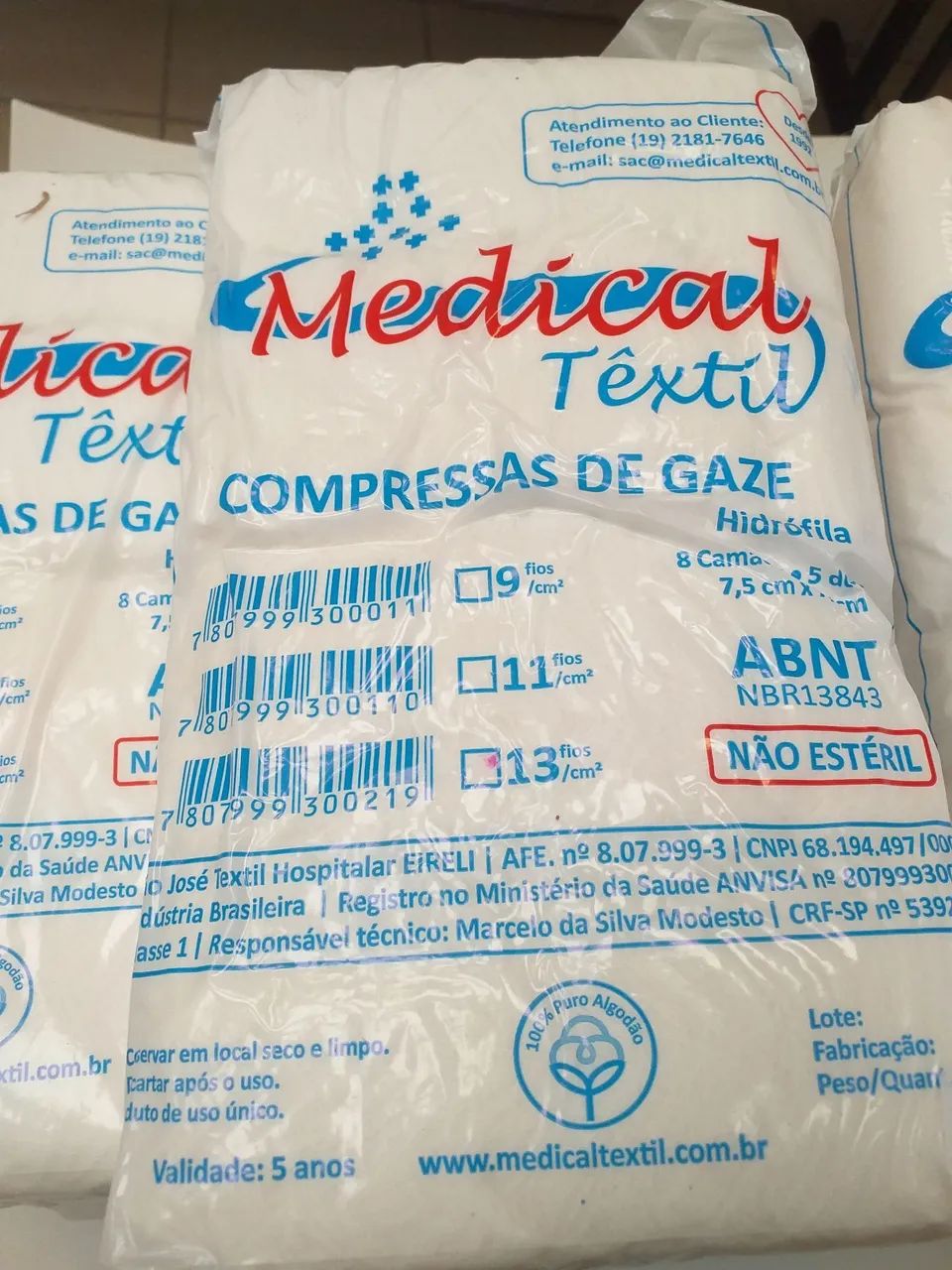 Gases 100% algodão 