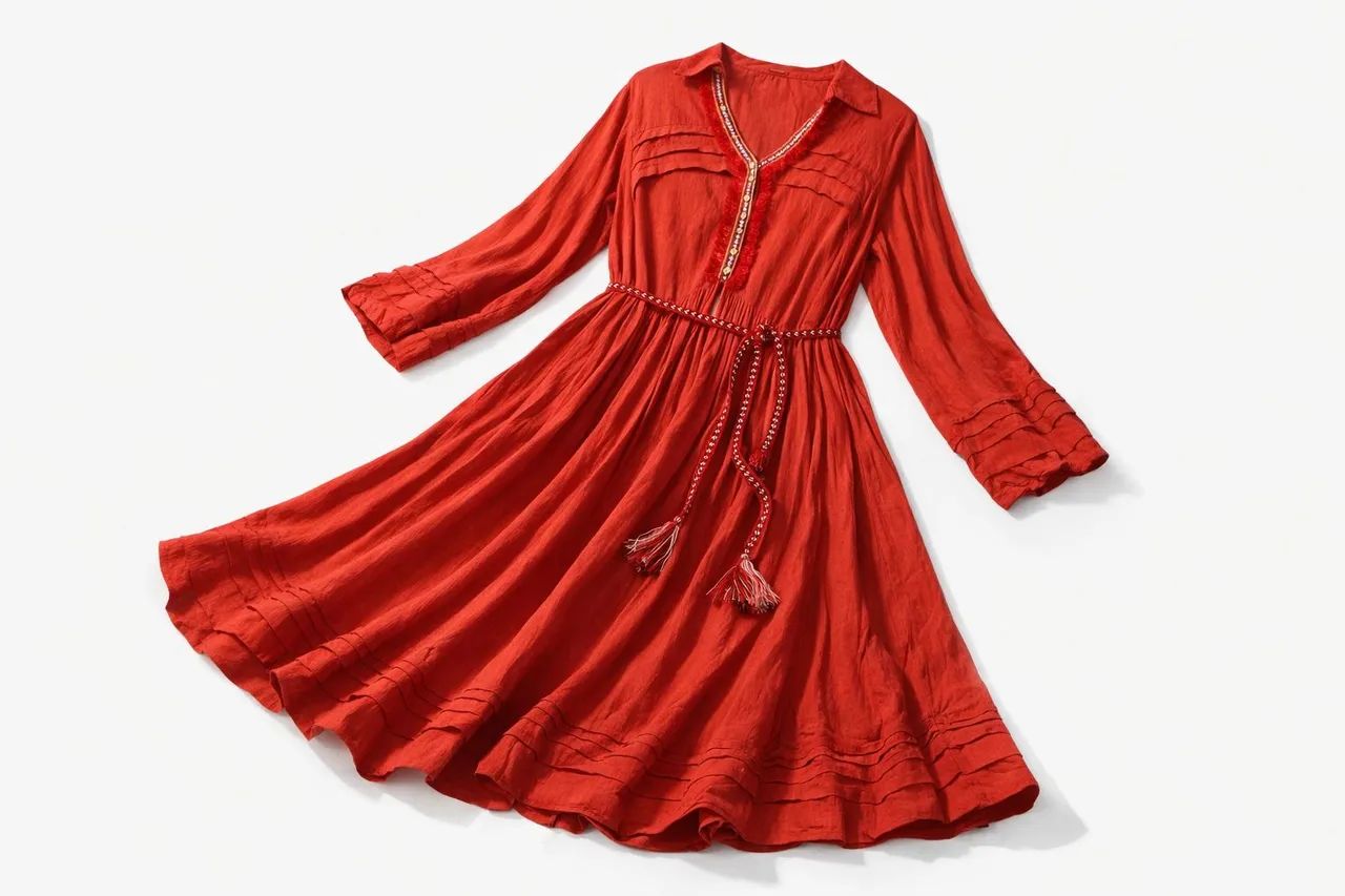 Vestido Boho com abertura frontal. Tamanho G