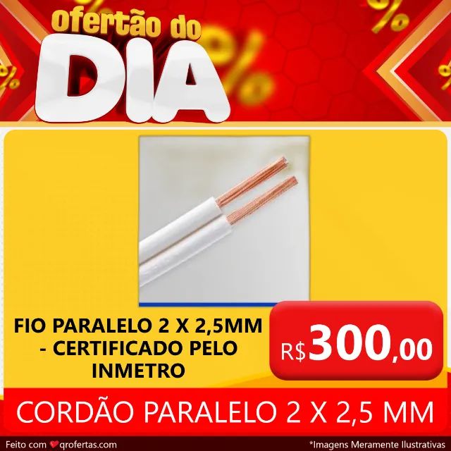 CABO PARALELO 2 X 2,5 MM ( FIO PARALELO ) PEÇA COM 100 METROS - COM SELO DO INMETRO  - Foto 4
