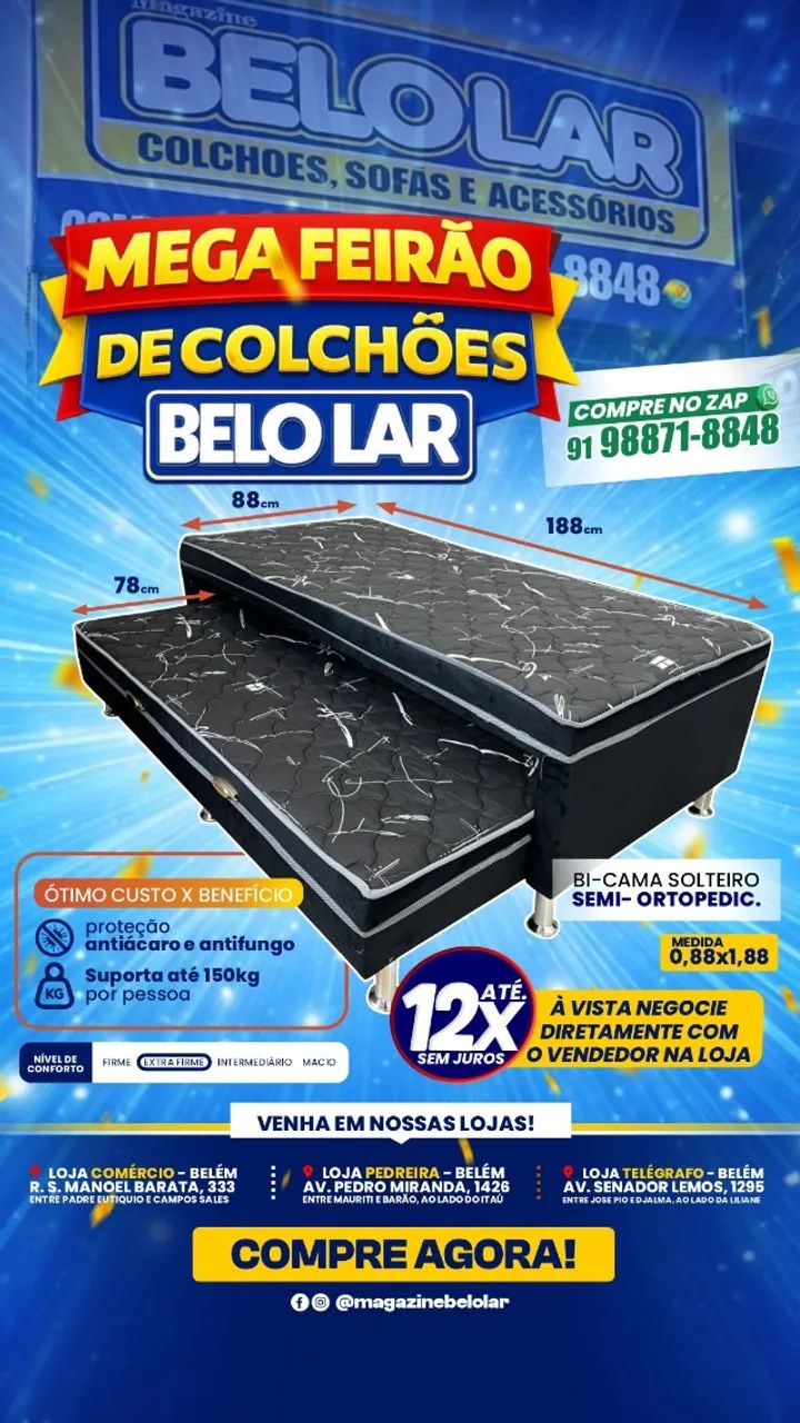 Bicama Solteiro Semi Ortopedic