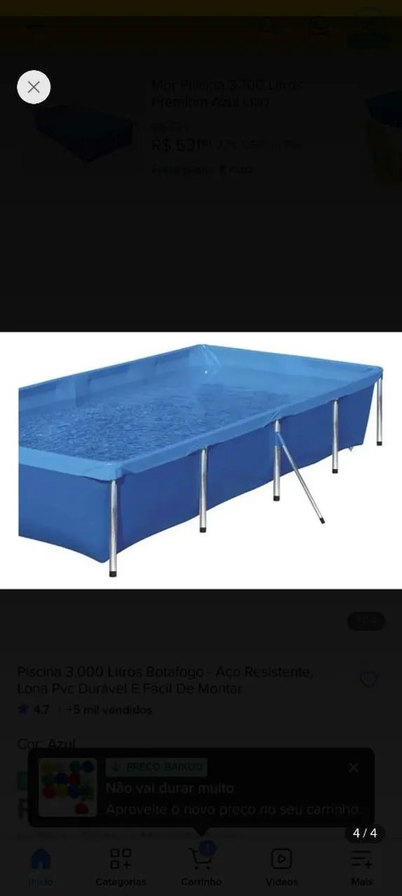 Piscina Botafogo 3000L - USADA - Foto 2