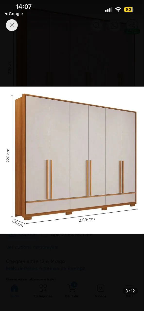 Guarda roupa Casal 6 portas 