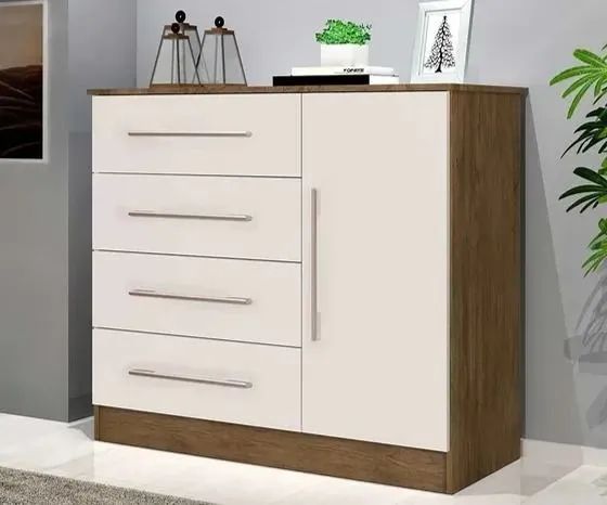 Cômoda Sapateira C/ 1 Porta e 4 Gavetas Malibu New - JA (ENTREGA IMEDIATA) - Foto 3