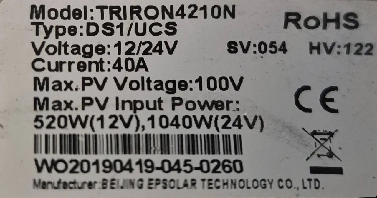 Controlador epever triron4210n 40a  - Foto 3