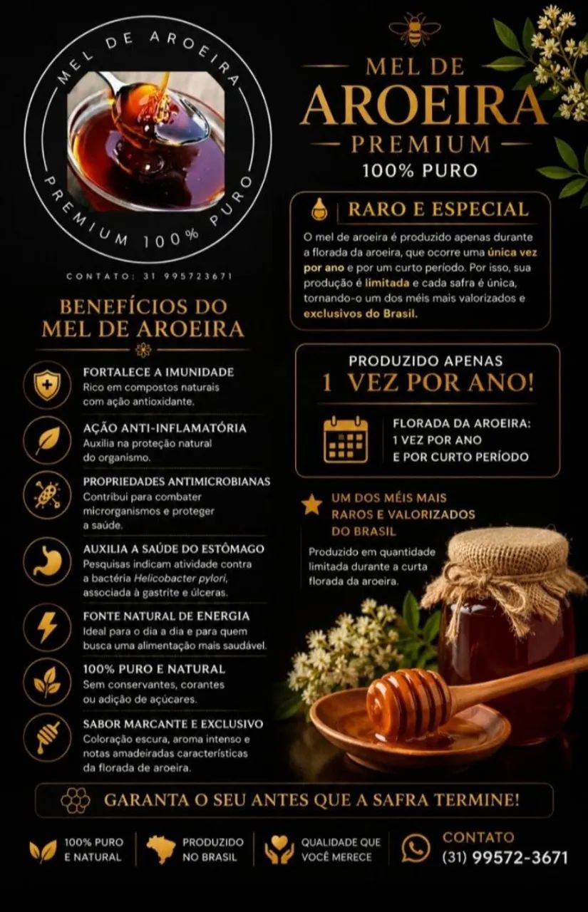 Mel florada de Aroeira 100% puro - Foto 2