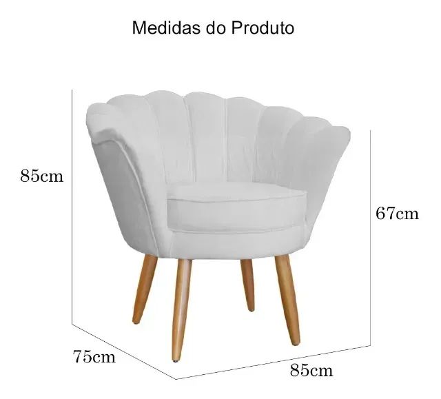 Poltrona Pétala courino branco - Foto 3